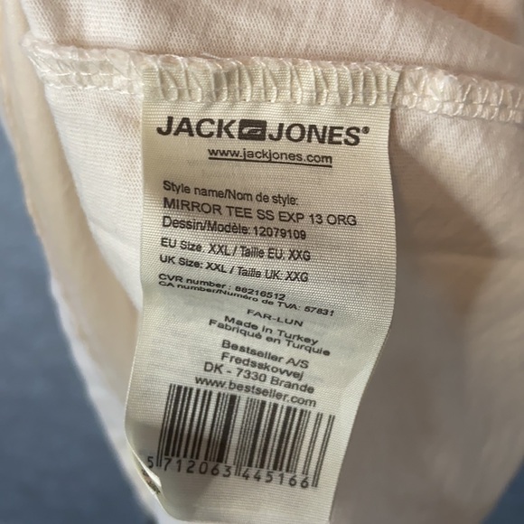 3/$20 Jack & Jones cream tshirt - Picture 5 of 5